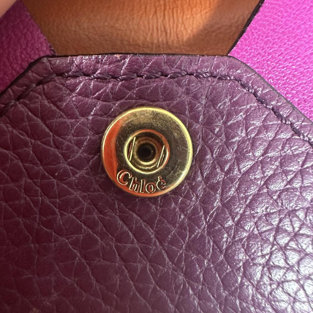 Chloe Multicolor Leather Envelope Chain Key Pouch Charm Gold Tone Made In Italy - Picture 9 of 16